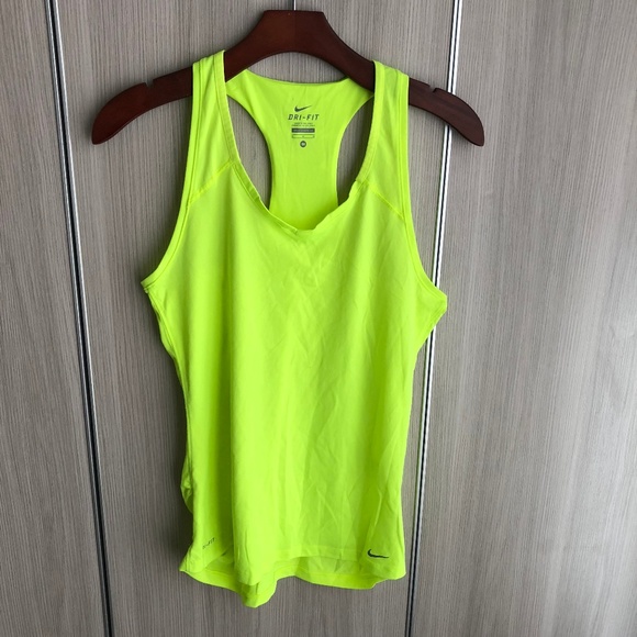 Nike Tops - Nike Dri-Fit Neon yellow stretch racerback tanktop